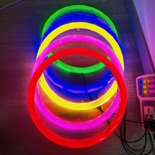 LED炫彩光纤项圈环形灯直播补光灯配件美颜自拍pv整条发光工厂直
