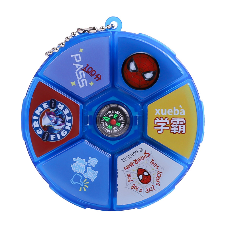 Disney Disney E2007/E2008t Student Ice and Snow Spider-Man Strawberry Bear Compass Turntable Eraser