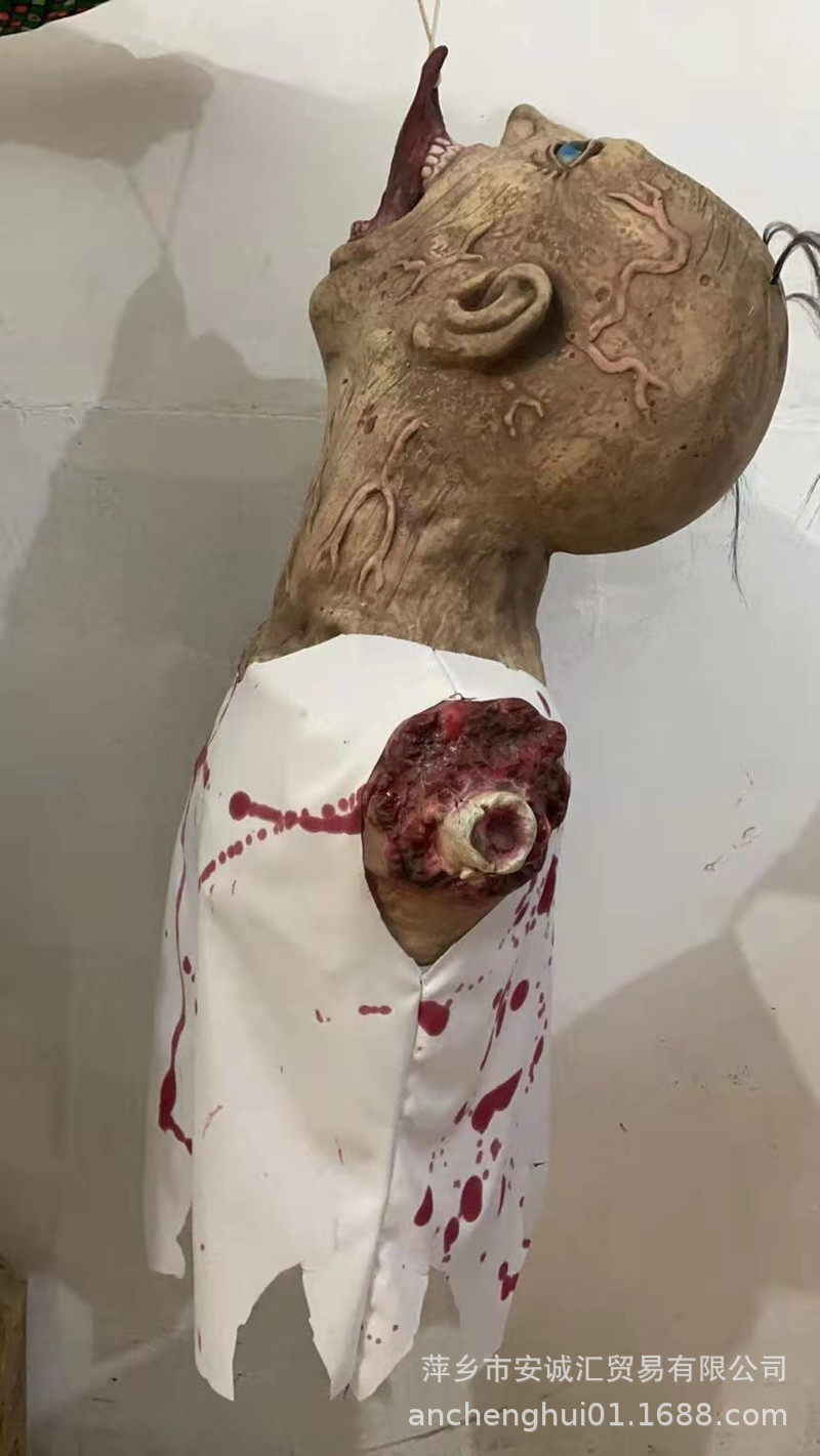 万圣节骷髅头吊死鬼恐怖道具装饰用品鬼屋酒吧悬挂密室吓人吊鬼万圣节