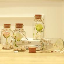 流沙瓶许愿瓶玻璃漂流瓶贝壳许愿瓶装饰漂流木塞透明玻璃瓶家居