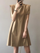 显瘦无袖连衣裙女2024年夏季新款韩版宽松飞飞袖法式气质高级短裙