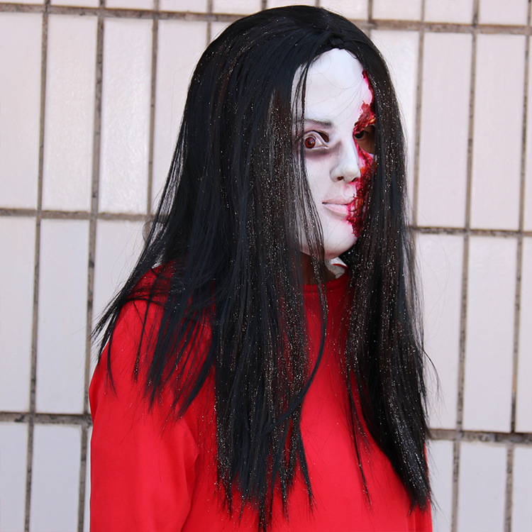 女鬼面具万圣节乳胶恐怖面具鬼屋密室逃脱剧本杀道具厂家批发