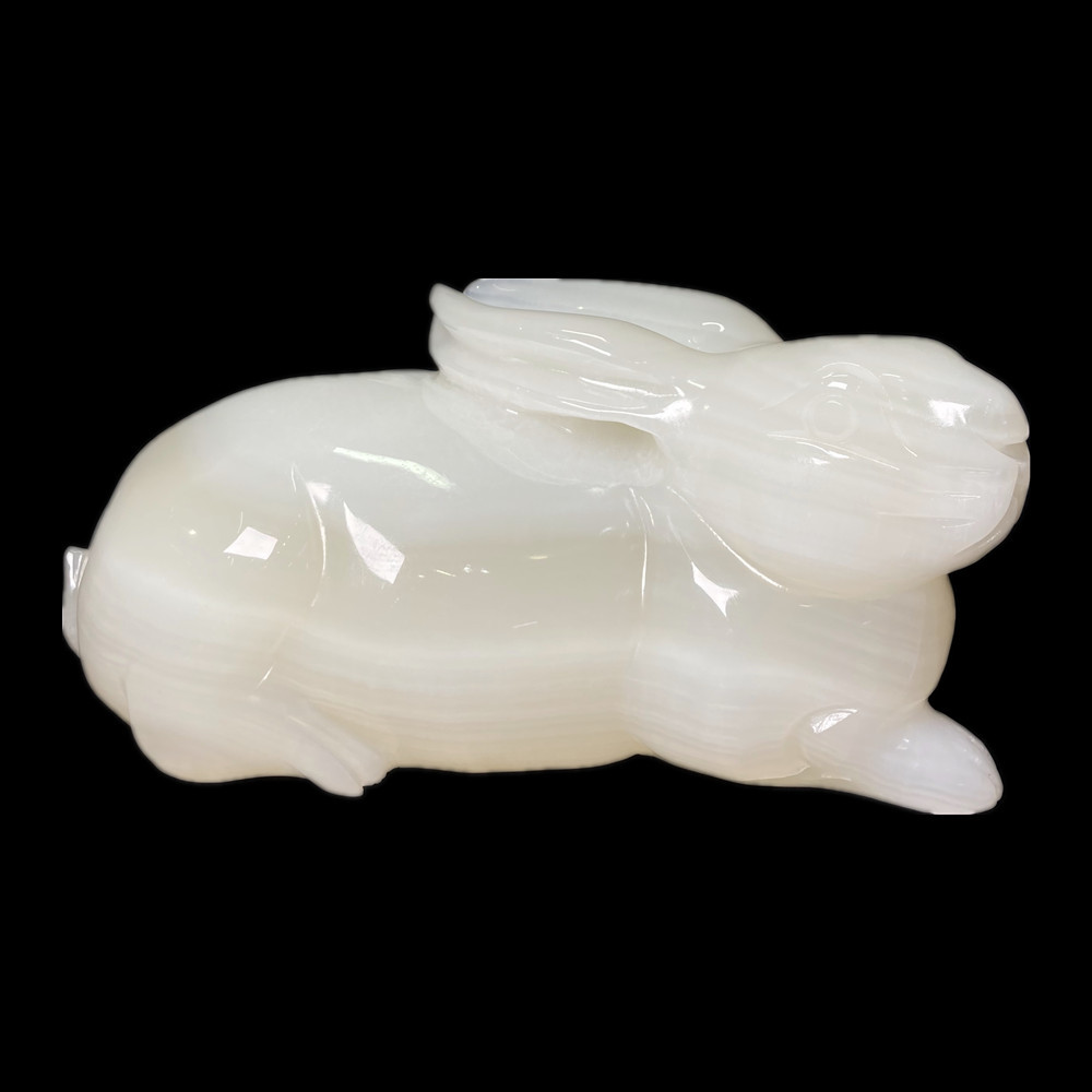 兔子摆件大号天然阿富汗玉石招财玉兔家居饰品兔子工艺品