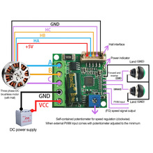 DC6-28V ZS-X12H 0-100W Brushless Motor Speed Controller with