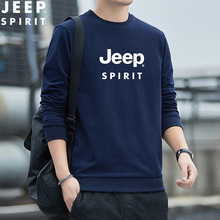 JEEP SPIRIT男装春秋款卫衣男长袖休闲宽松圆领t恤大码打底衫7601