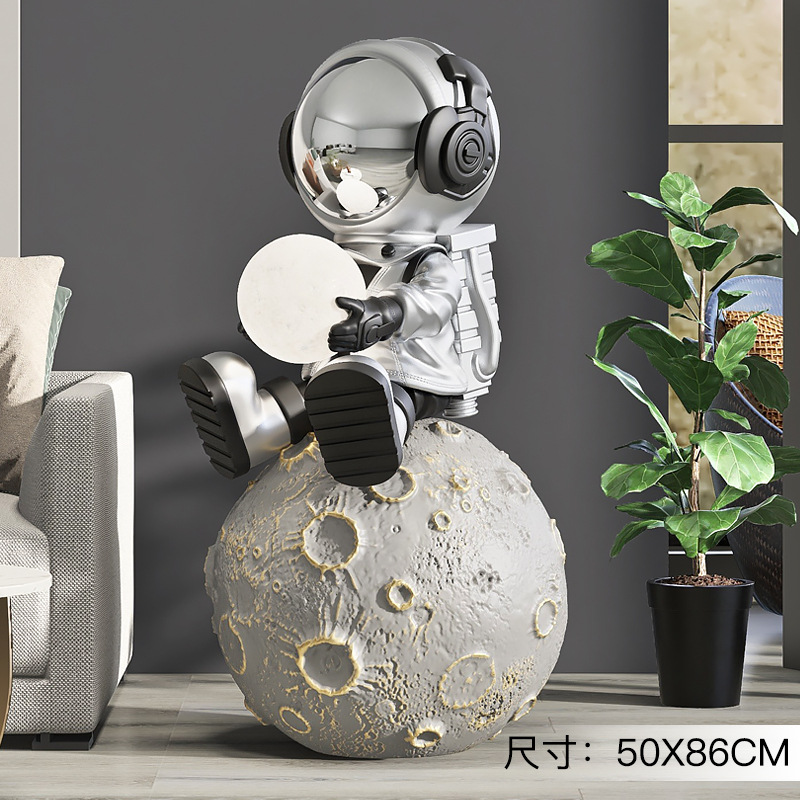 Creative Spaceman Living Room Large Floor Ornaments High-End Astronaut Decoration Sculpture Lamp Opening-up Housewarming Gifts