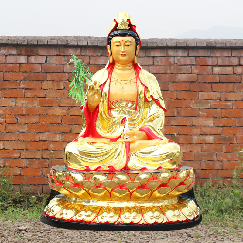 华音殿 观音娘娘树脂玻璃钢佛像坐像南海观世音菩萨寺庙供奉佛具