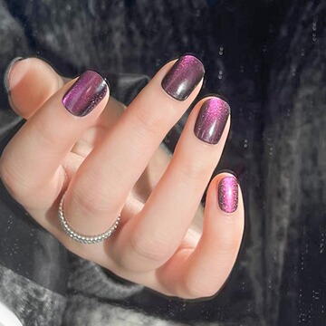 悦彩包邮猫眼甲片抖音指甲同款手工穿戴美甲店专用diy有色甲片