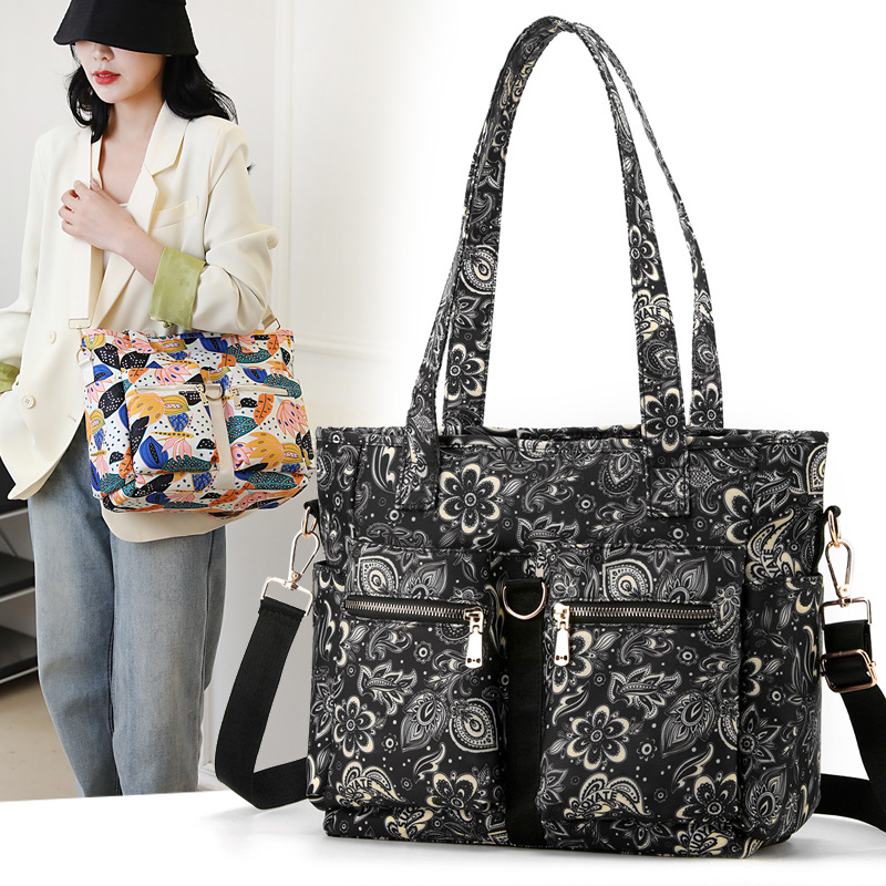 Women's Printed Shoulder Bag Work Commuter File Bag Fashion Casual Repair Shoulder Bag Casual Handbag