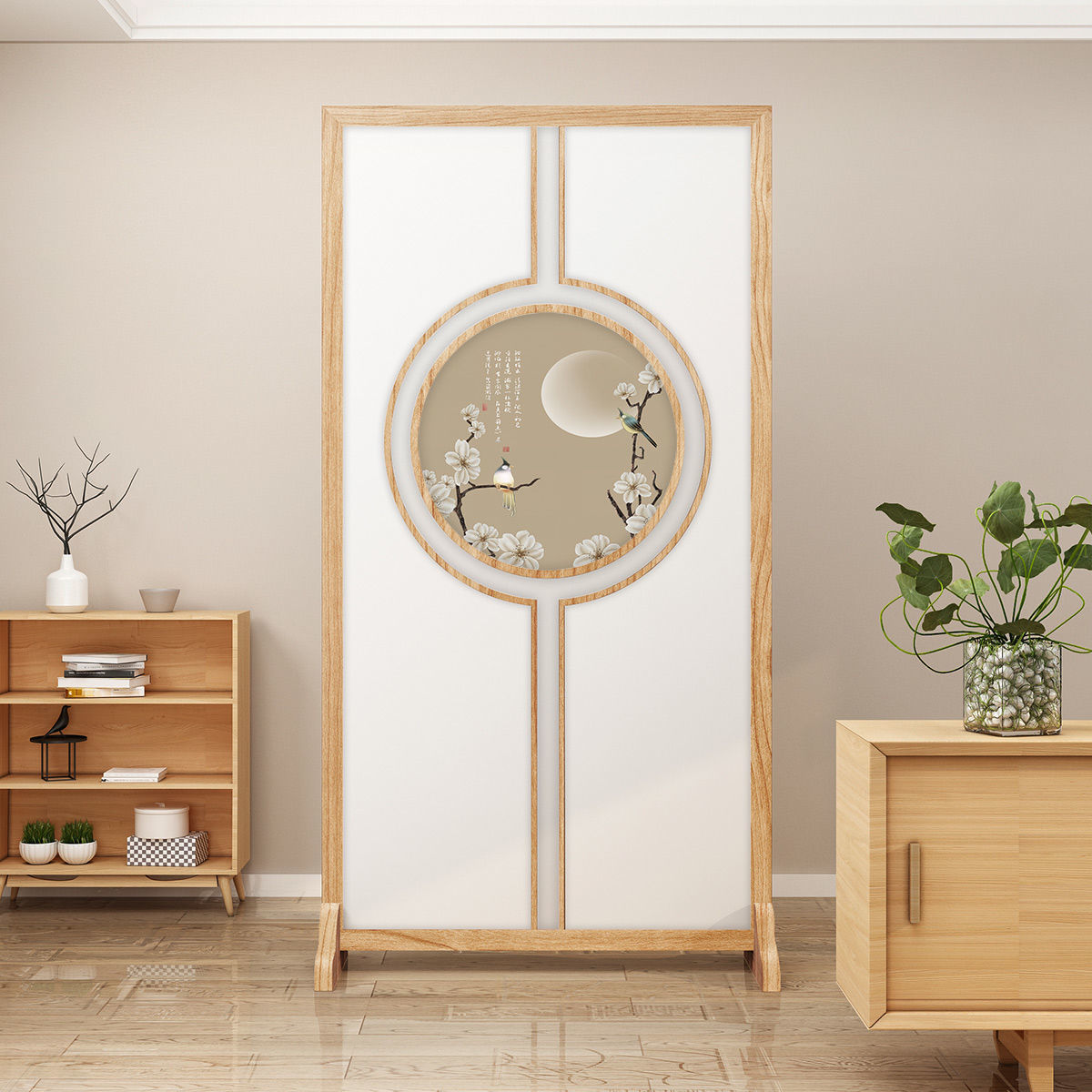 创意新中式屏风隔断客厅进门玄关现代简约装饰墙卧室遮挡家用座屏