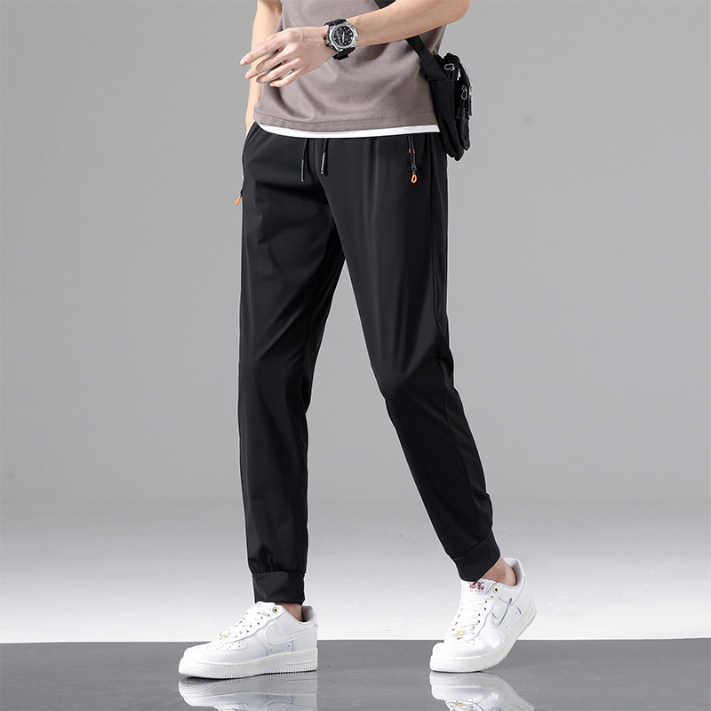 男裤新款薄款男士夏季裤子冰丝长裤束脚休闲裤男士宽松大码运动裤