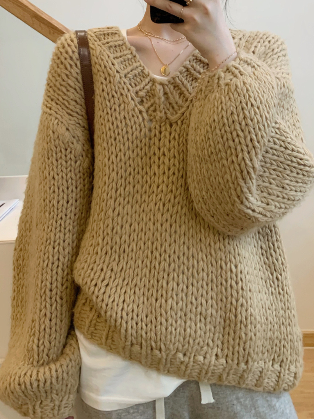 120108毛衣2021年秋冬新款港风彩虹扎染粗线毛衣女气质百搭上衣温柔风