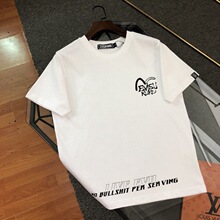 福神evisu2024ss男女同款手刷式海鸥标志印花宽松短袖t恤