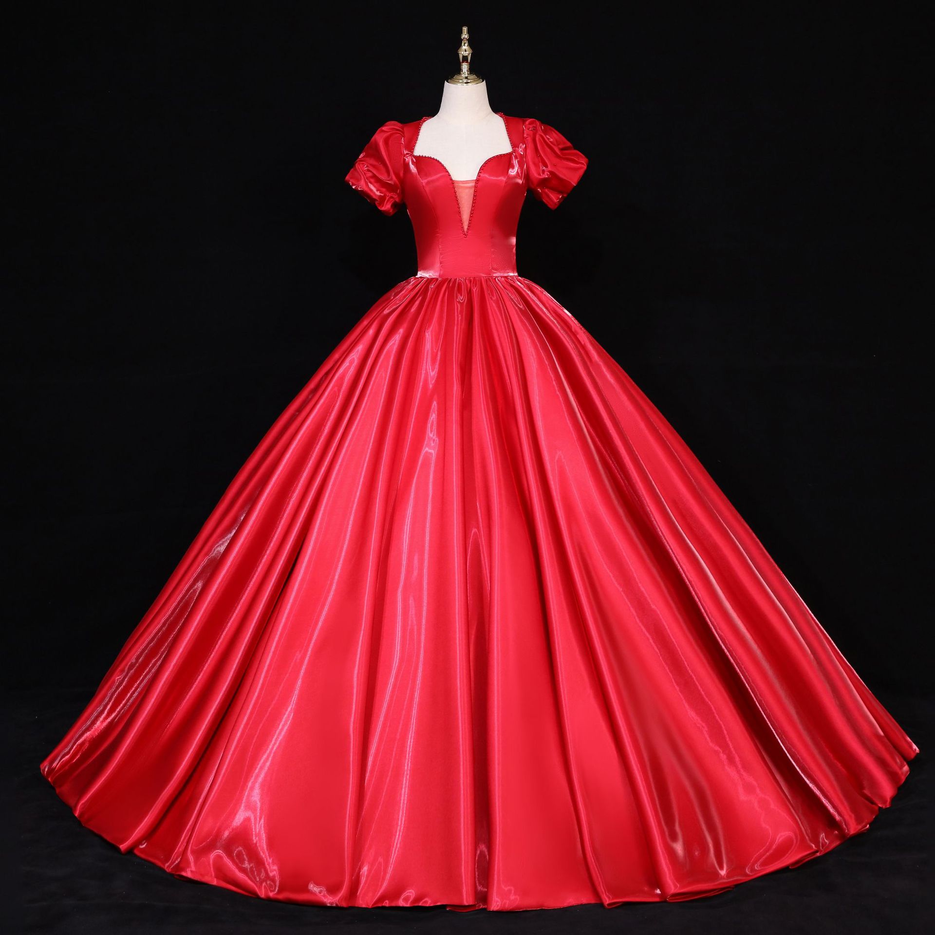 外贸演出服蓬蓬裙婚纱2022新款独唱舞台民歌美声彩纱声乐艺考礼服