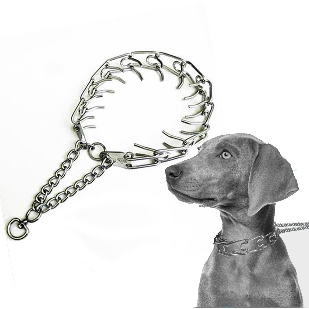 宠物刺激链大狗刺丁脖圈不锈钢p链狗防冲防咬项圈训狗控制可伸缩