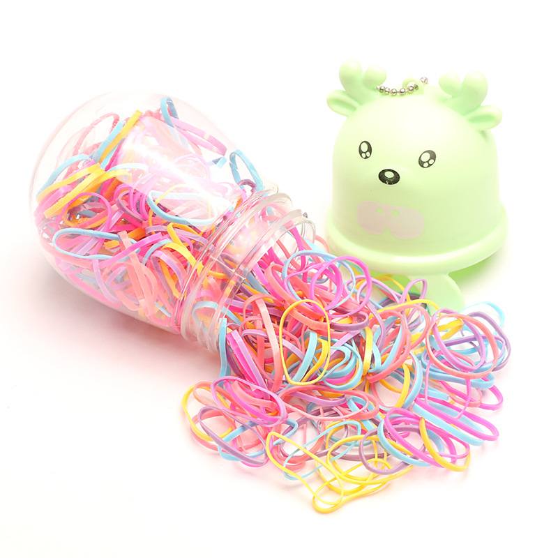 Korean Style Children's Bead Necklace Deer Bottle Disposable Rubber Band Continuously Pulled Small Rubber Band Variety of Shapes Hair Ring Hair Rope Female