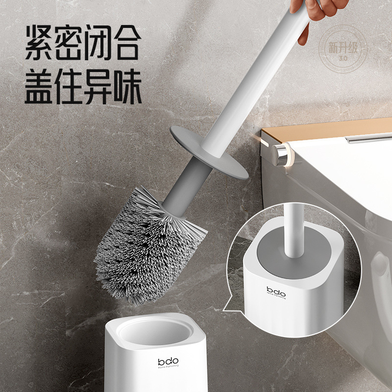 Toilet Brush No Dead Angle Household Toilet Washing Toilet Squat Cleaning Plastic Long Handle Wall-Mounted Toilet Cleaning Set