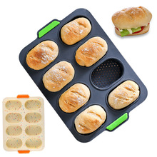 Silicone Mold 8 Grid Baguette Mold DIY Bread Baking Pan Mold