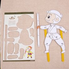 皮影戏手工diy儿童卡通创意玩具幼儿园道具表演人物套装制作材料