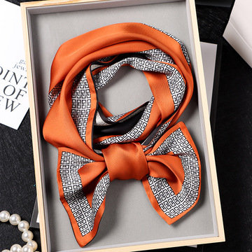 长条小丝巾女春秋百搭细窄领巾搭配衬衫t恤时尚发带新款装饰围巾