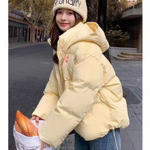 学院风连帽棉服女冬季2024新款小个子高级感面包服小棉袄棉衣外套