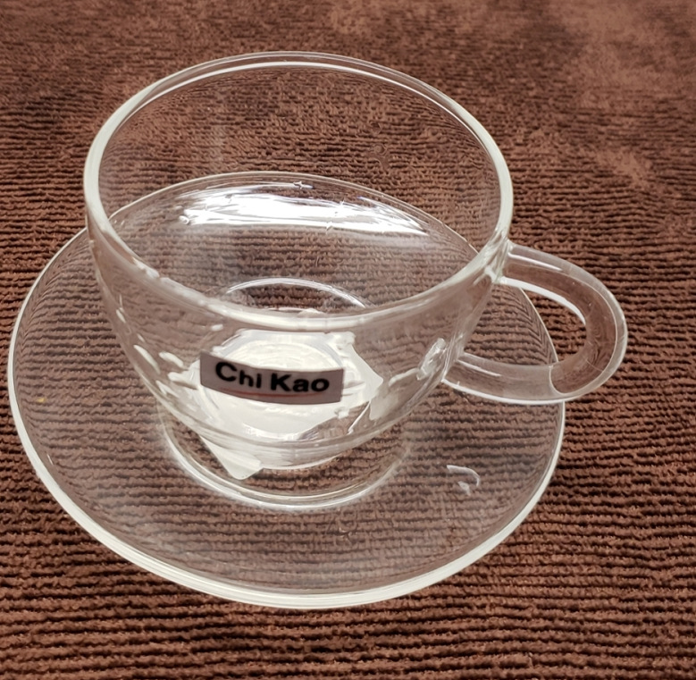 奇高玻璃茶具茶杯带把透明茶杯配茶盘清香杯组清香杯牛奶杯咖啡杯