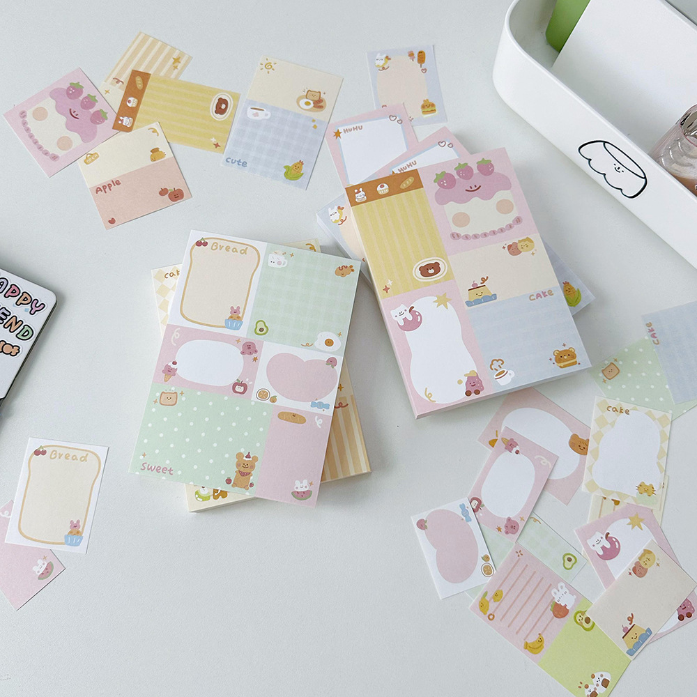 花墨a6多彩拼拼可爱拼布便签纸学习笔记学生便签本手账素材-阿里巴巴
