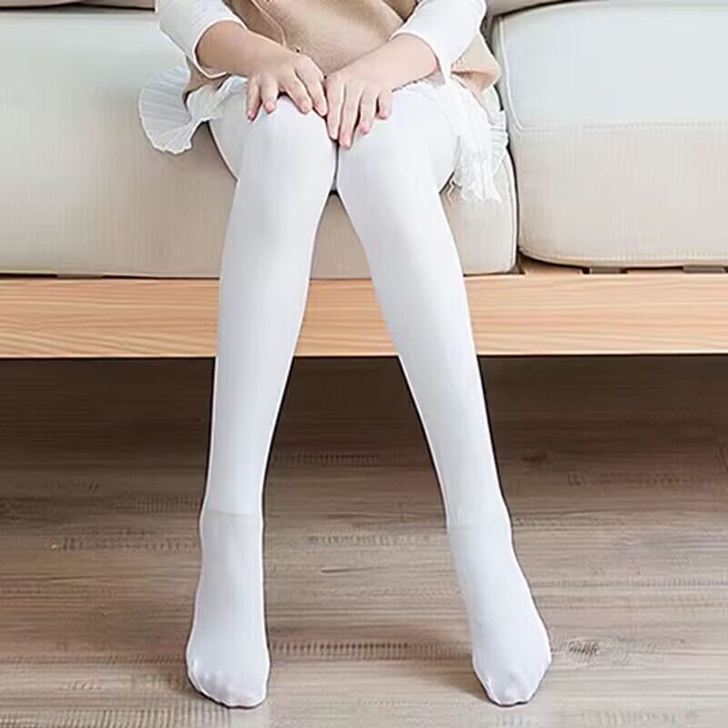 薄绒秋款纯色印花连裤袜加绒儿童卡通舞蹈袜3-13岁-阿里巴巴