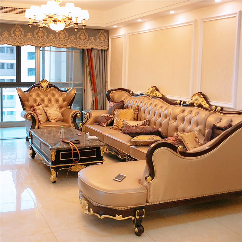 欧式沙发 转角贵妃组合l型沙发新古典别墅奢华美式轻奢小户型客厅