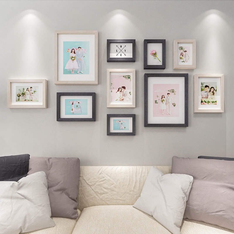 照片墙10框组合相框挂墙批发 简约装饰客厅背景墙婚纱宝宝相片框