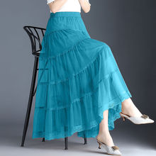 高品质薄款半身裙春夏季长款款韩版高腰A字性感纱裙长款