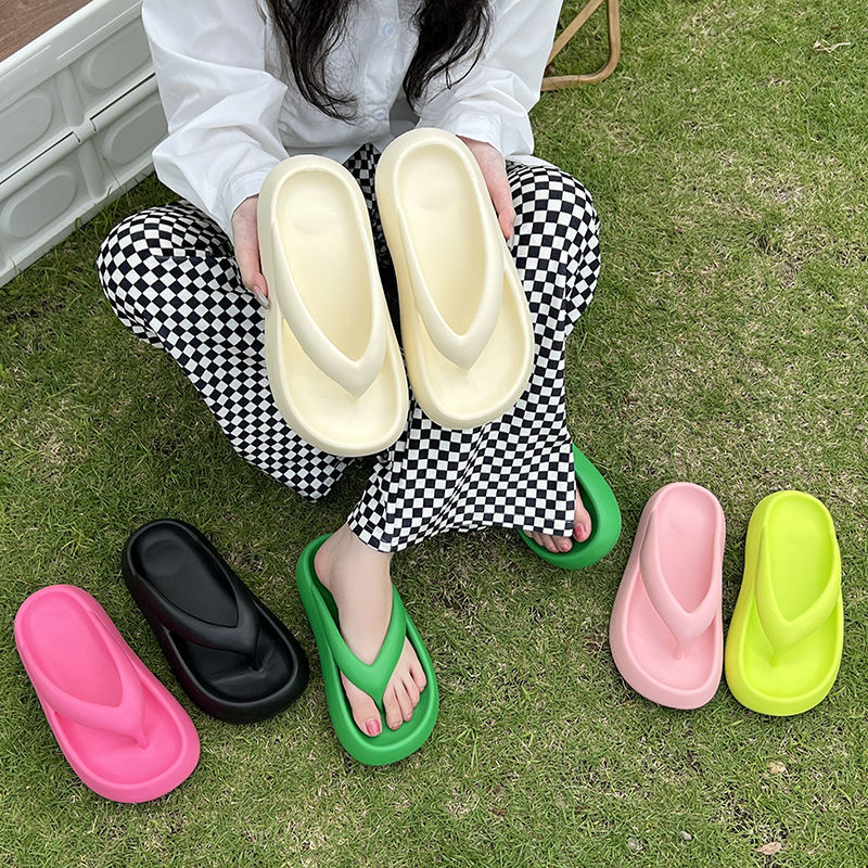 New Non-Slip Slippers Anti-Slip Eva Thick Bottom Trendy Ins Flip Flops Women's Soft Summer Outer and Inner Wear