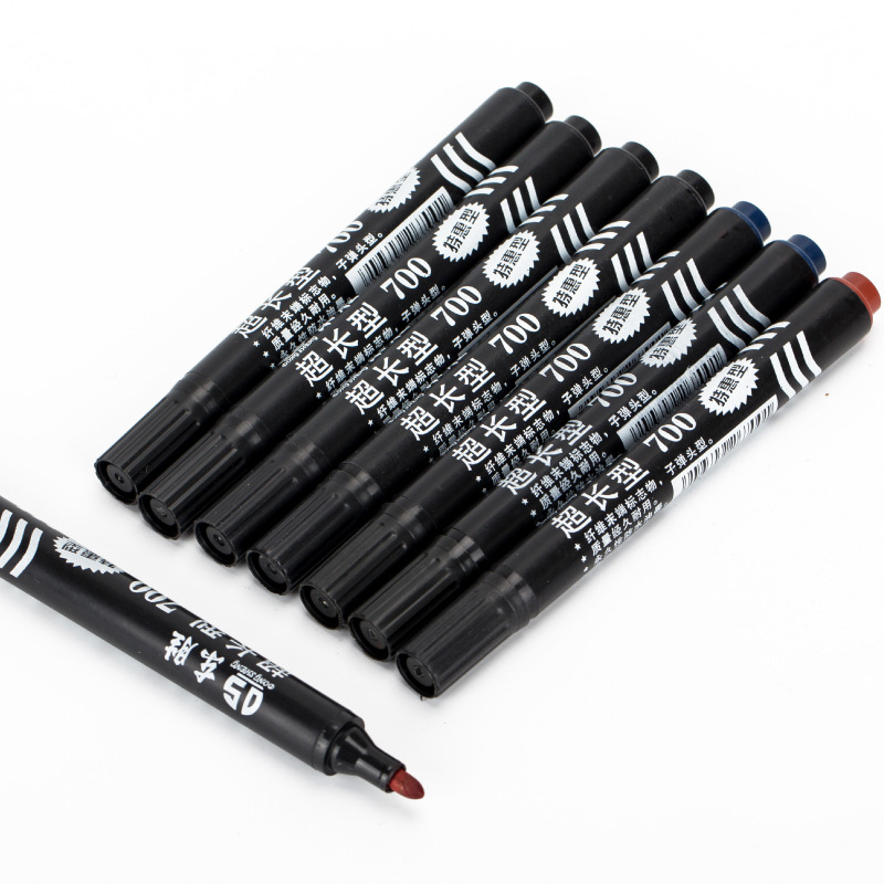 Oily Marking Pen Black Marker Thick Head Hook Line Pen Very Black Type Three Colors Can Prevent Ball Pen Marker Package