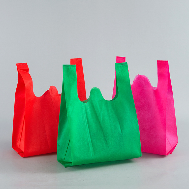 Non-Woven Fabric Vest Bag Wholesale Supermarket Shopping Mall Handbag Advertising Non-Woven Fabric Bag Shopping Bag Factory Directly Sale