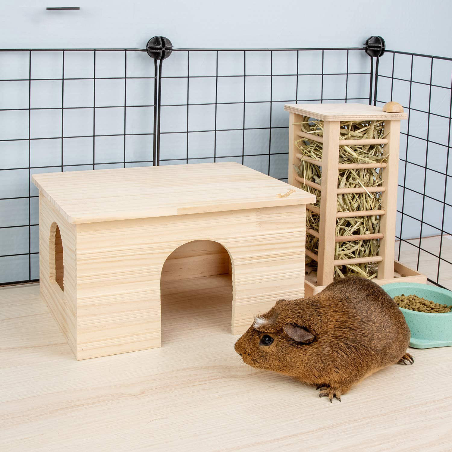 兔子窝木屋 木制刺猬仓鼠金丝熊花枝鼠豚鼠原木安心木屋