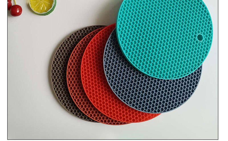 加厚款 圆形蜂窝硅胶餐垫隔热垫防烫防滑防水餐桌垫盘垫锅碗杯垫