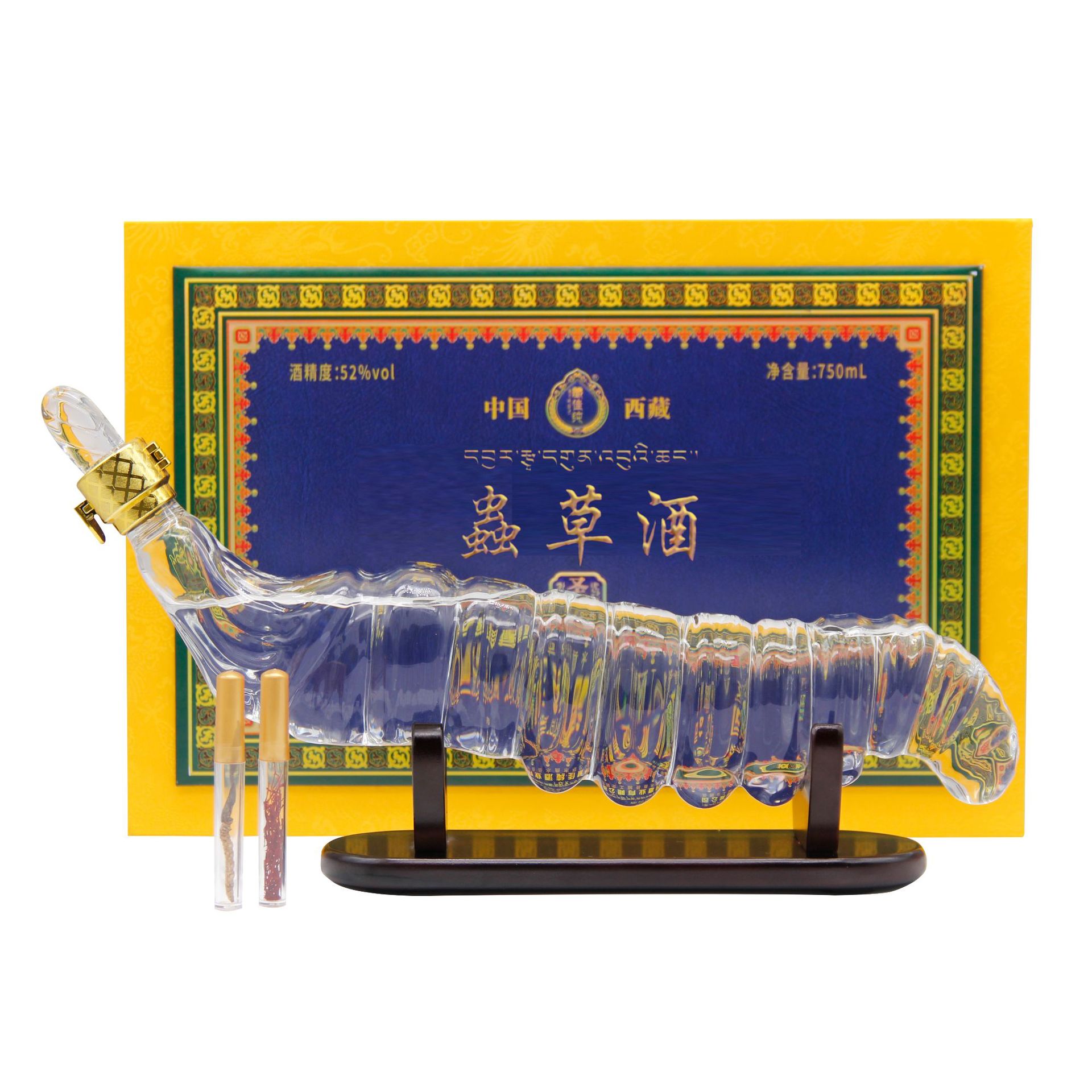 藏佳纯雪域珍品虫草酒 赠送六根虫草藏红花 52度纯粮酿造青稞酒
