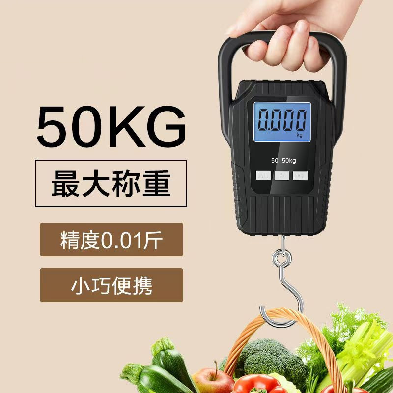 手提式电子吊钩秤家用行李快递钓鱼秤便携精准手提弹簧秤多功能秤