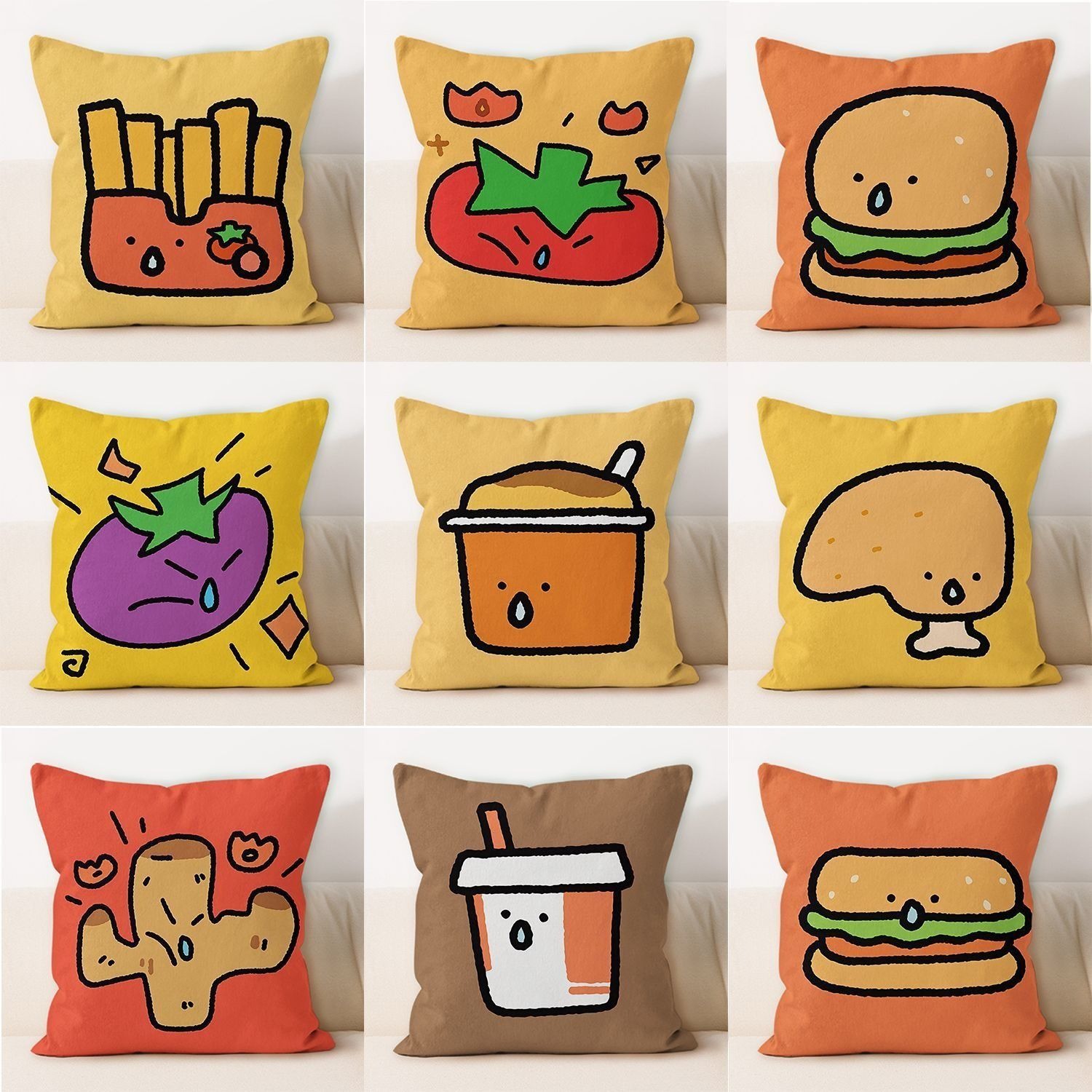 可爱食物抱枕居家沙发装饰抱枕卡通护腰抱枕宿舍床头抱枕