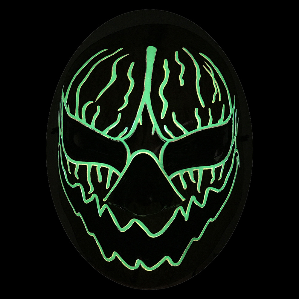 万圣节发光面具,发光面罩,led面具,led 3d mask,发光面具冷光面具