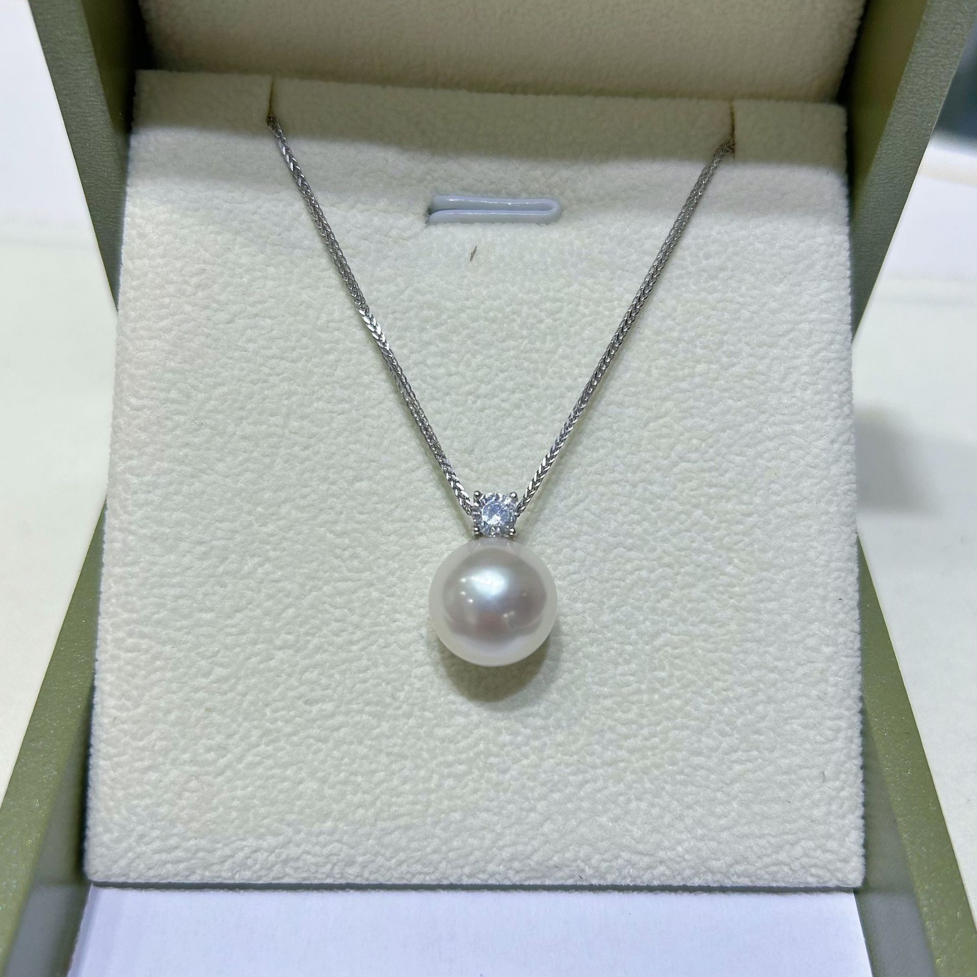 11-12mm纯银s925天然爱迪生淡水珍珠吊坠王妃肖邦链项链微瑕包邮