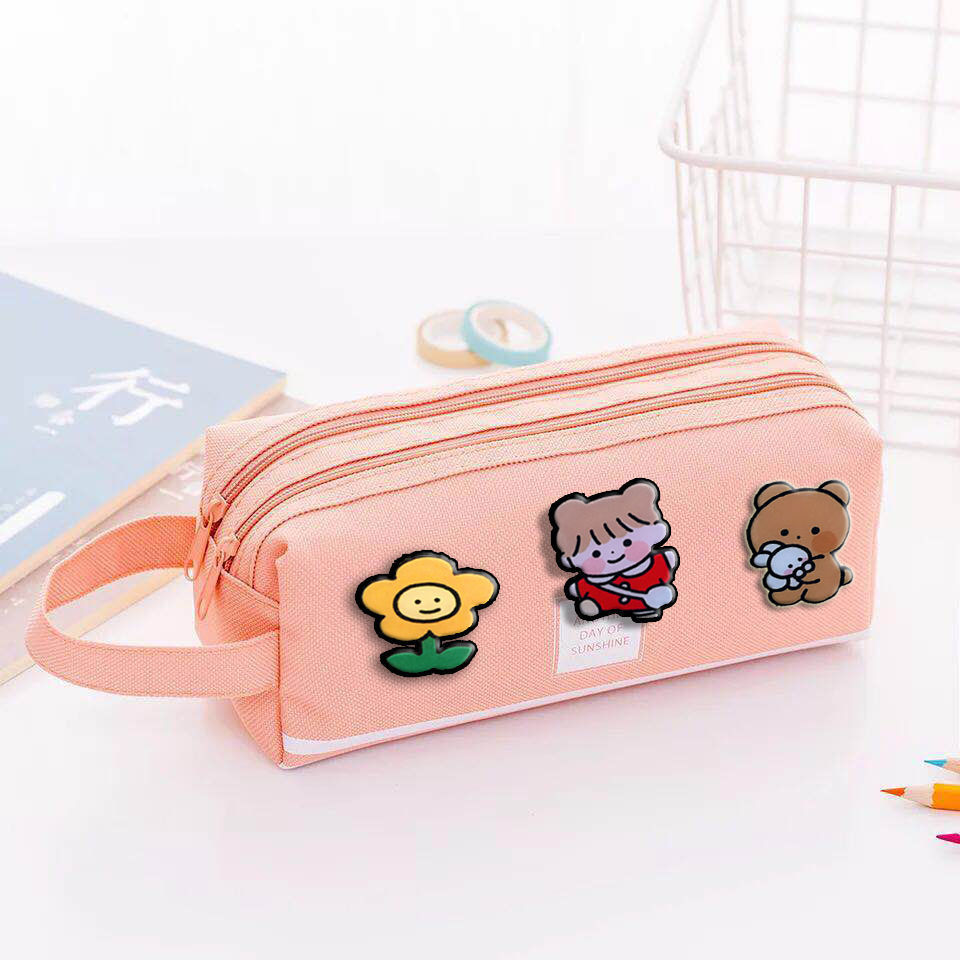 大容量笔袋女简约文具袋初中学生文具盒男韩国 ins少女心笔袋笔盒