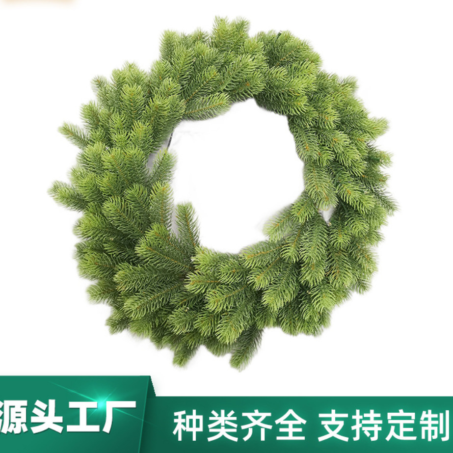 仿真装饰花环圣诞门饰圣诞节装饰品室内装饰道具环保绿色藤条花环