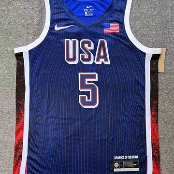2024美国队蓝色6号詹姆斯4号库里2号伦纳德7号杜兰特nba球衣