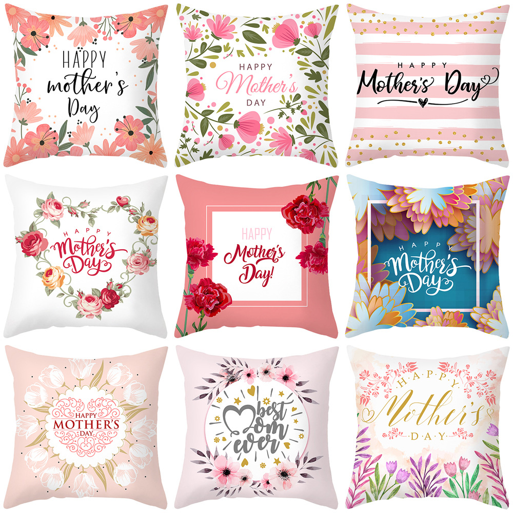 [Clothes] 2023 New Mother's Day Printed Pillowcase Home Sofa Decorative Pillow Bedroom Throw Pillowcase