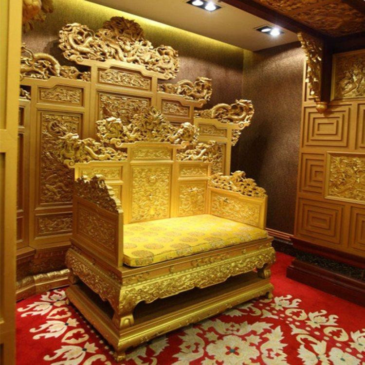 纯铜铸造九龙戏珠皇帝龙椅五扇七扇屏风 玉玺金印仿故宫龙椅