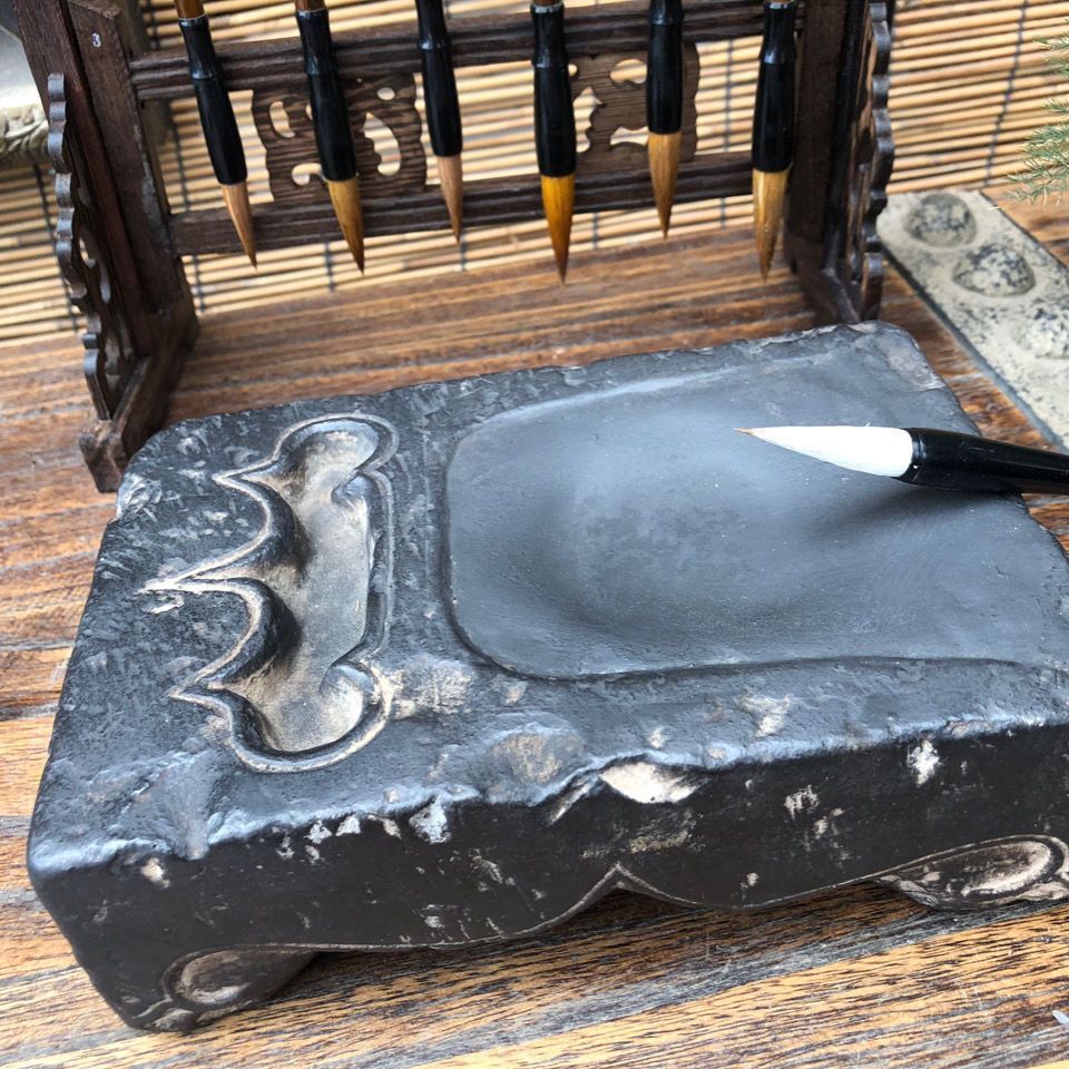 中式复古艺术摆件桌面古风文人文房研磨墨砚台仿古石砚台古风仙气