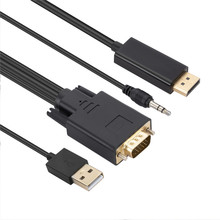 VGA转大DP 1.8米视频转接线 VGA TO DP转换器 VGA to Displayport