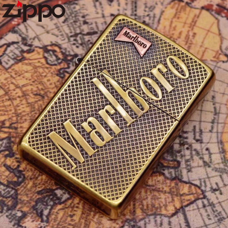 zippo 芝宝 复古网格万宝路紫铜小贴章盔甲机-阿里巴巴