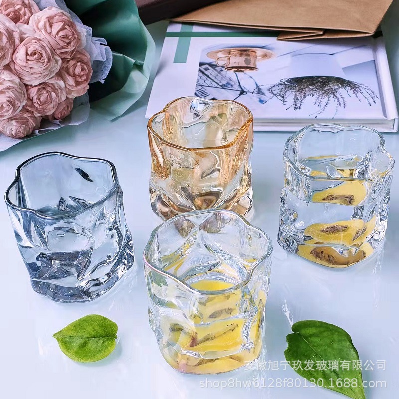 Twizz Mug Ins Style Creative Glass Internet Celebrity Irregular Whiskey Transparent Cup Drink Juice Cup Good-looking